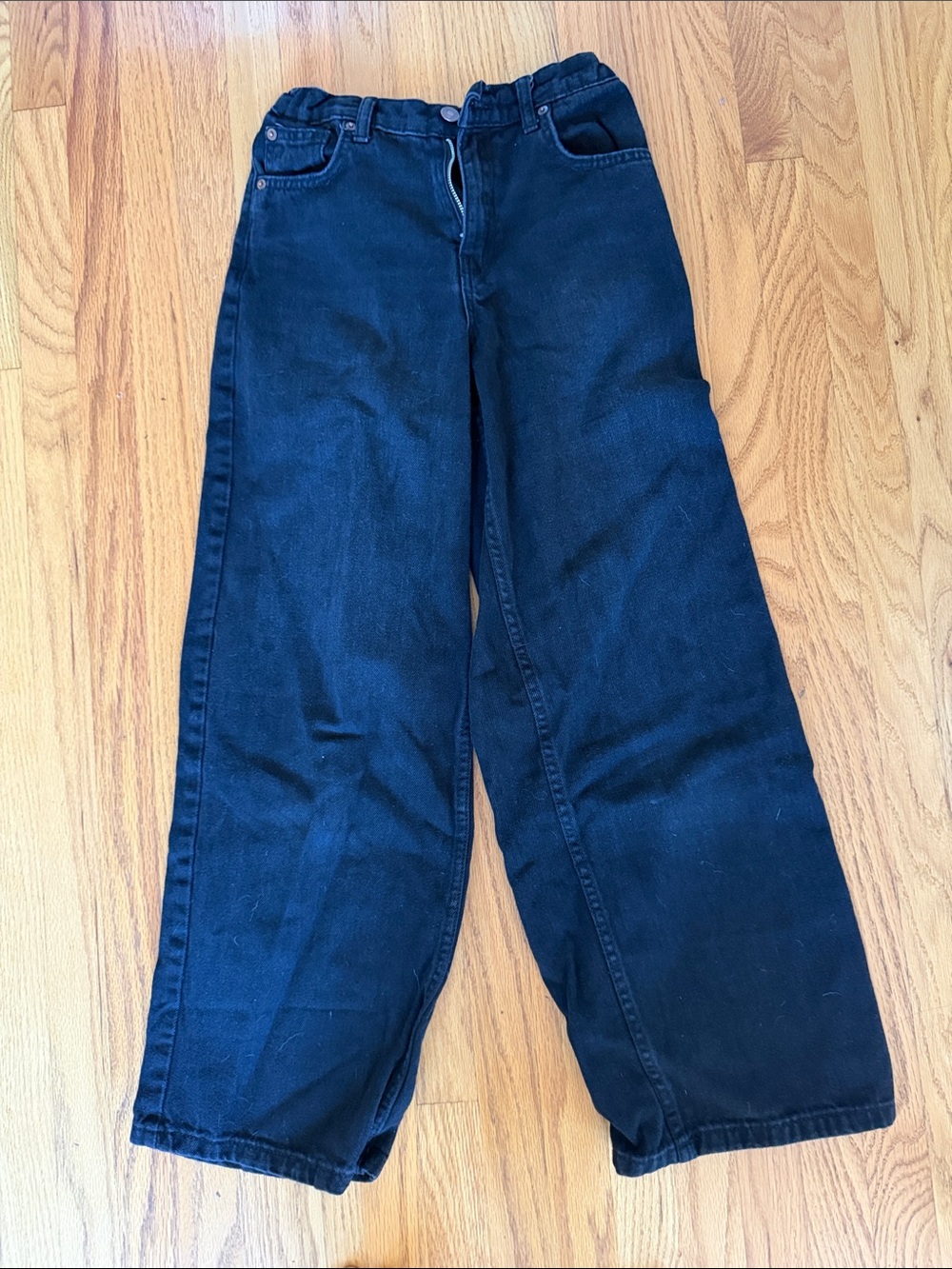Zara Black Wide-Leg Kids Jeans